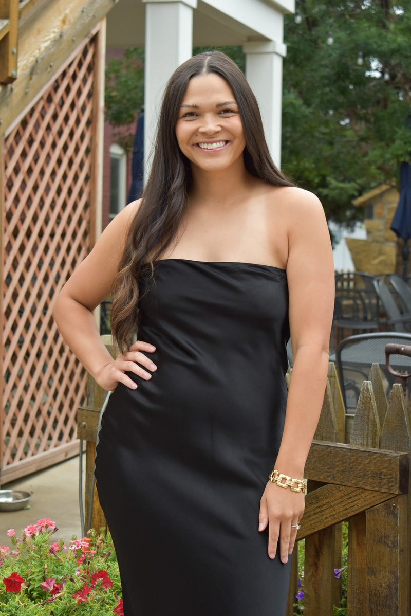 Asher Satin Tube Maxi Dress