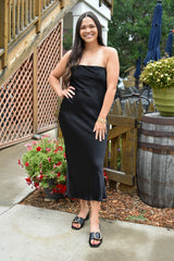 Asher Satin Tube Maxi Dress