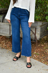 High Rise Cargo Pocket Wide Leg