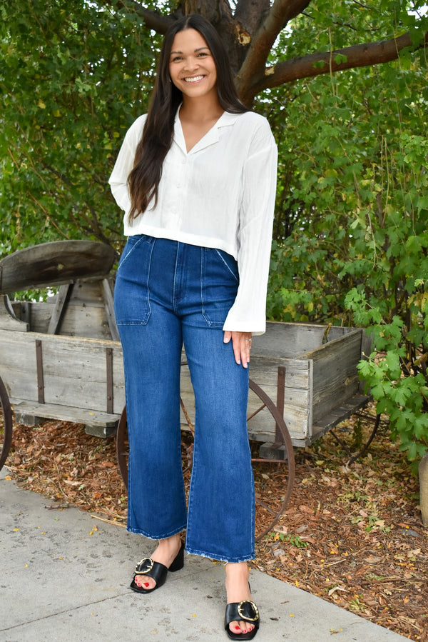 High Rise Cargo Pocket Wide Leg