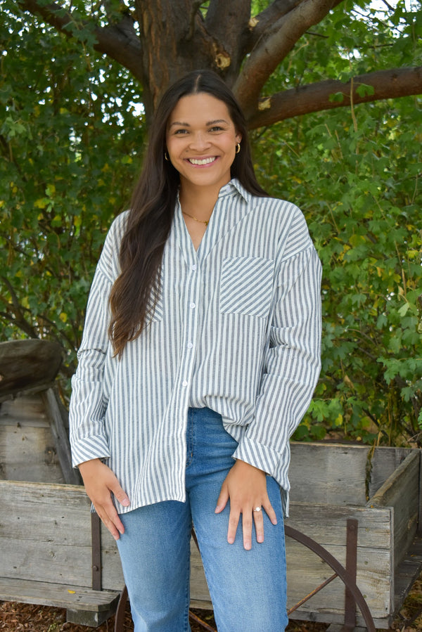 Krissy Striped Button Down Shirt