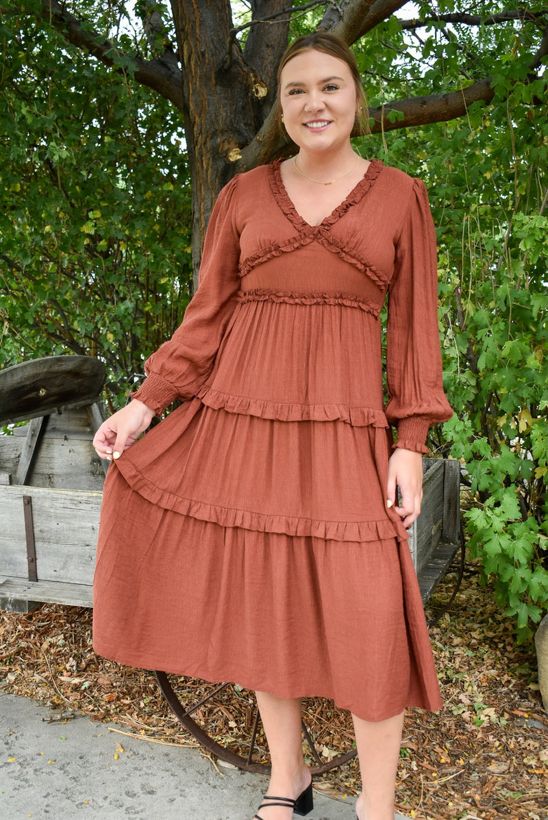 Archer Ruffled Tiered Midi Dress