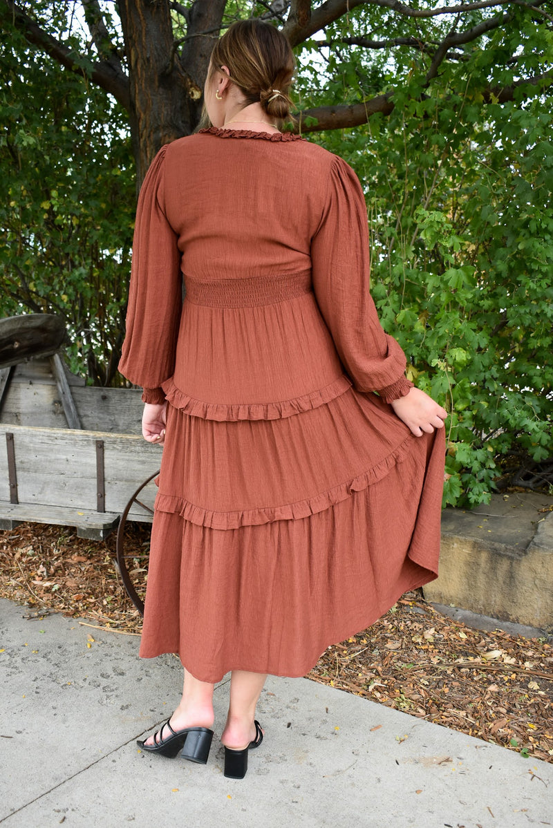 Archer Ruffled Tiered Midi Dress
