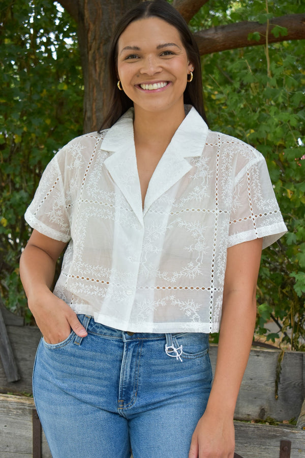 Classy Eyelet Blouse