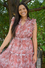 Callum Floral Tiered Midi Dress