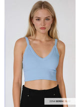 Ribbed V-Neck Bra