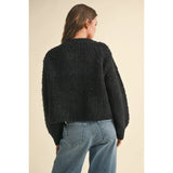 Roundneck Button Front Sweater Cardigan