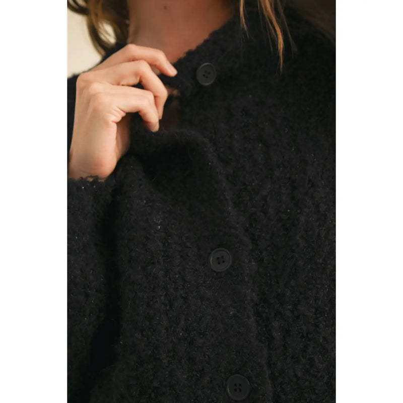 Roundneck Button Front Sweater Cardigan