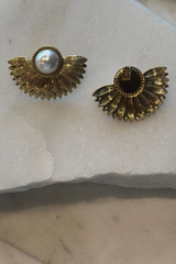 Pearl Half Flower Earrings
