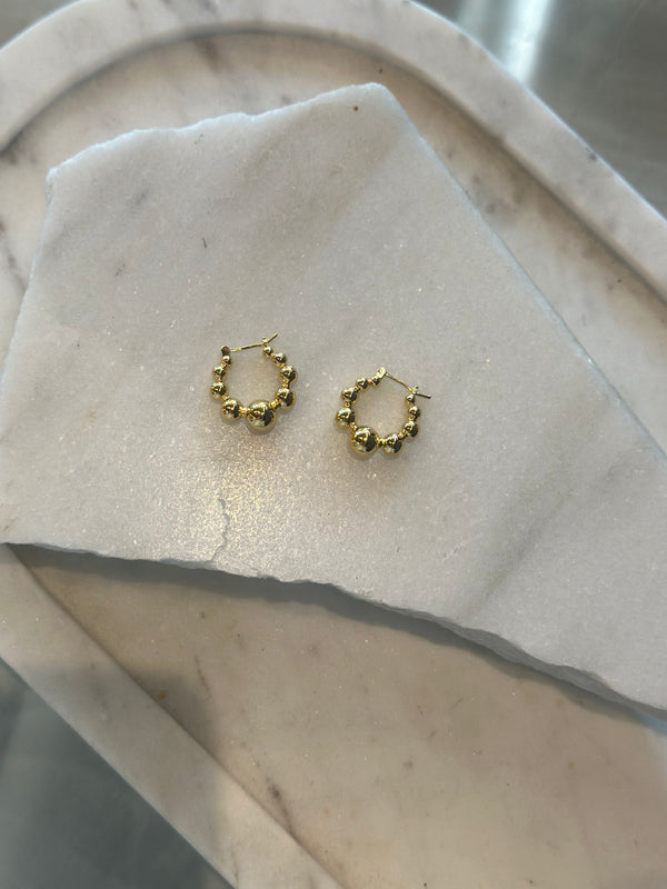 Ball Bead Hoop Earrings
