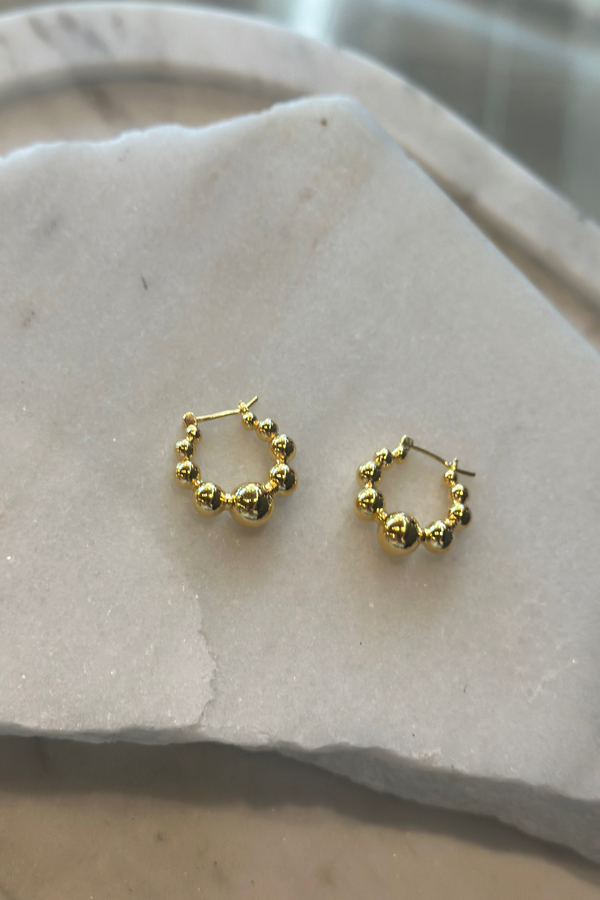 Ball Bead Hoop Earrings