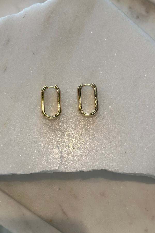 Wide Oval Hinge Hoop Earrings