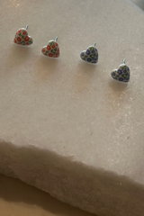 Floral Acrylic Heart Stud Earrings Set