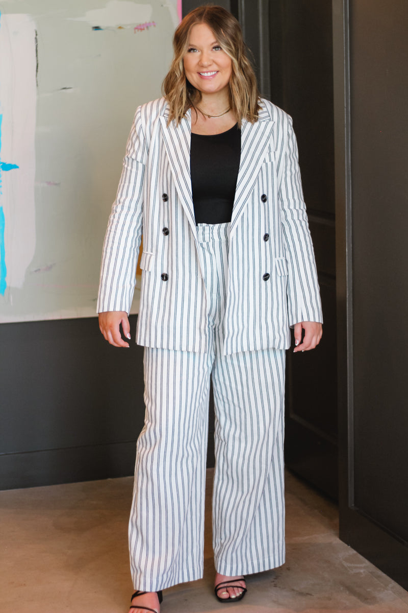 Arlah Striped Oversized Blazer