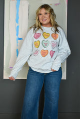 Valentine Candy Heart Sweatshirt