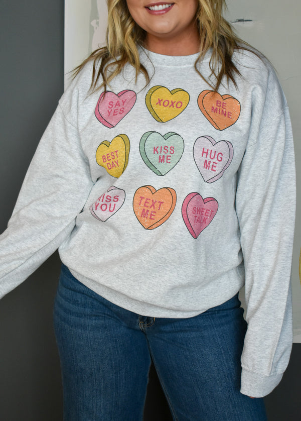 Valentine Candy Heart Sweatshirt