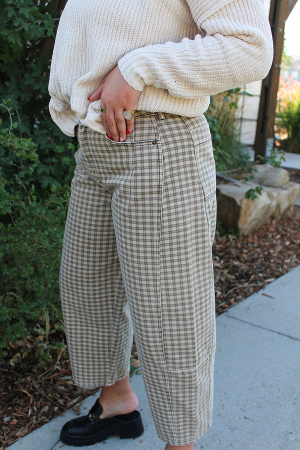 Cori Checker Barrel Pants