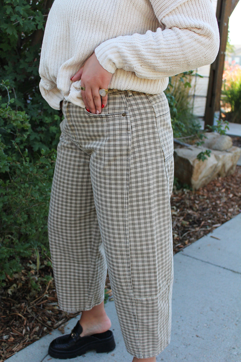 Cori Checker Barrel Pants
