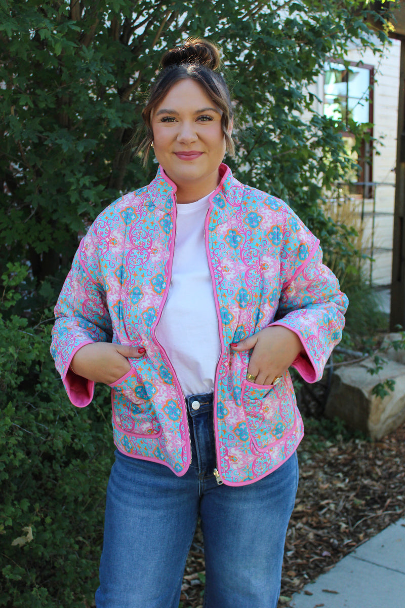 Fiora Floral Reversible Quilted Jacket