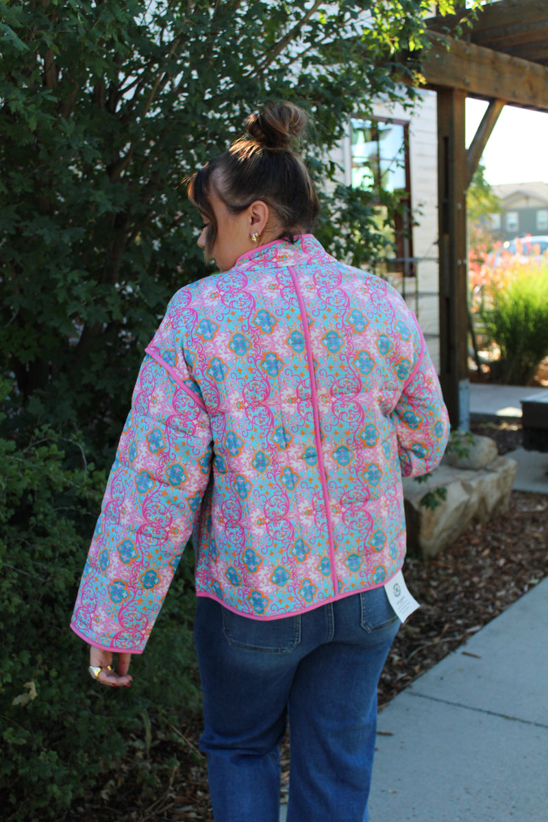 Fiora Floral Reversible Quilted Jacket