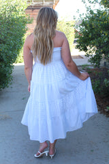Gingham Pattern Smocked Waist Dress