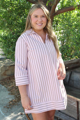 Stripe Collared Mini Dress