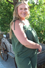 Striped Print Spaghetti Strap Top