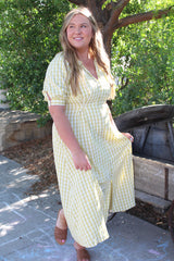 Gingham Puff Sleeve Dress