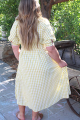 Gingham Puff Sleeve Dress