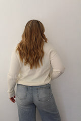 Ribbed Collared Button-Up Knit Top