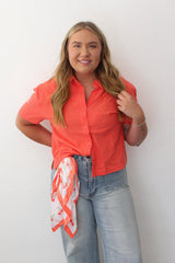 Boxy Linen Button-Up Blouse