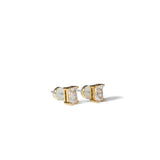 18K Gold Baguette Stud Earrings