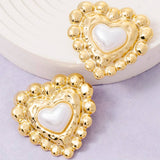 Pearl Heart Earrings