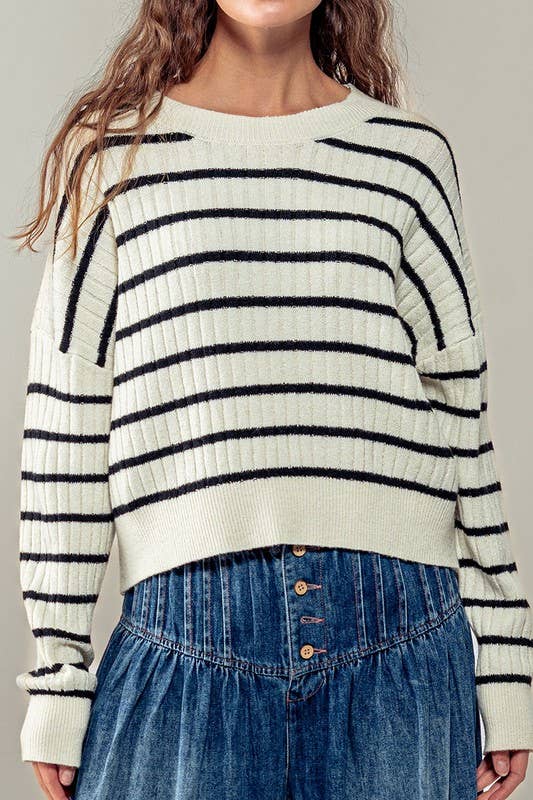 Essential Striped Ribbed Knit Sweater