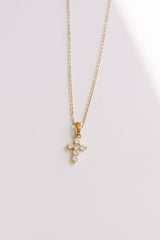 Leah Dainty Crystal Cross Necklace
