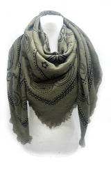 Paisley Square Wool Scarf