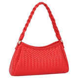Braided Handle Woven Shoulder Bag
