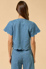 Molly Denim Tie Top