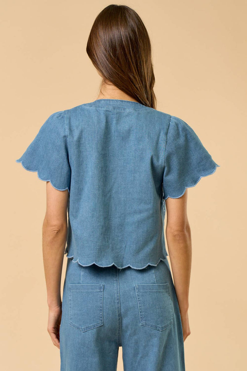 Molly Denim Tie Top
