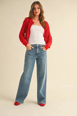 Crochet Knitted Buttondown Cardigan 2 Colors!
