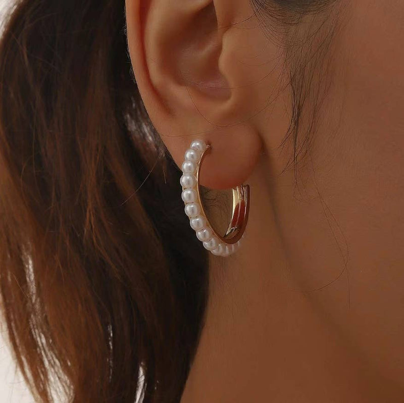 Pearl Hoop Earrings