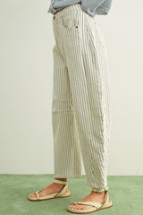 Pinstriped Barrel Pants