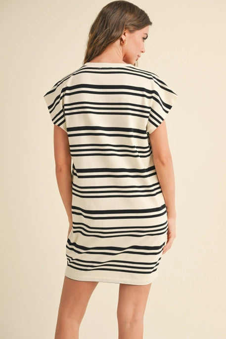 Striped Knitted T-Shirt Dress