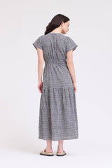 Ruffle Gingham Midi Dress