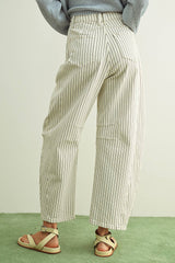 Pinstriped Barrel Pants