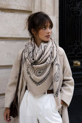 Paisley Square Wool Scarf