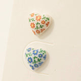 Floral Acrylic Heart Stud Earrings Set