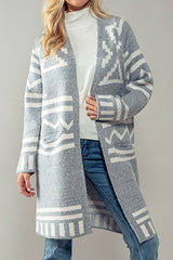 Aztec Print Open Cardigan