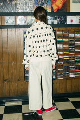 Polka Dot Half-Zip Sweatshirt