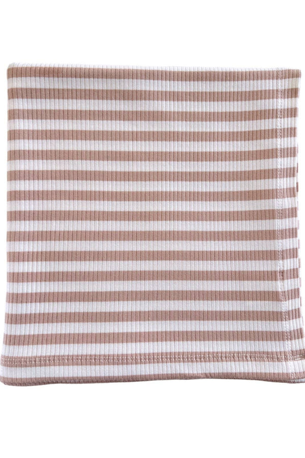Tan Stripe Ribbed Swaddle